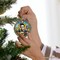Country Rockin Stained Glass Ceramic Christmas Ornament, Vintage Pop Art and Johnny Cash